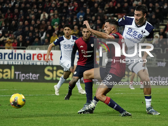 Gabriele Zappa (#28 Cagliari Calcio) participates in the Serie A TIM match between Cagliari Calcio and Hellas Verona FC in Italy on November...