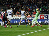 Lorenzo Montipo of Hellas Verona FC participates in the Serie A TIM match between Cagliari Calcio and Hellas Verona FC in Italy on November...