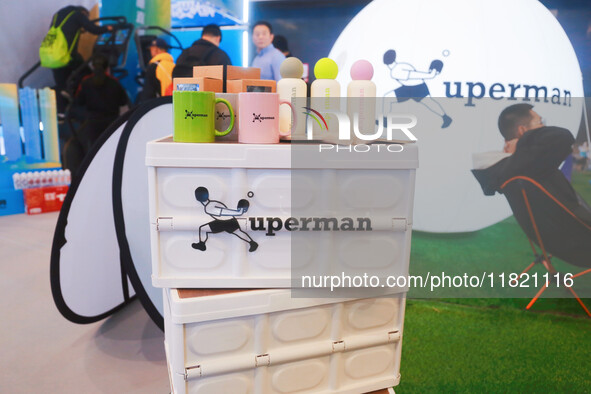 Xuperman, a sports brand founded by Chinese table tennis player and Olympic champion Xu Xin, debuts at the Shanghai Sports Expo in Shanghai,...