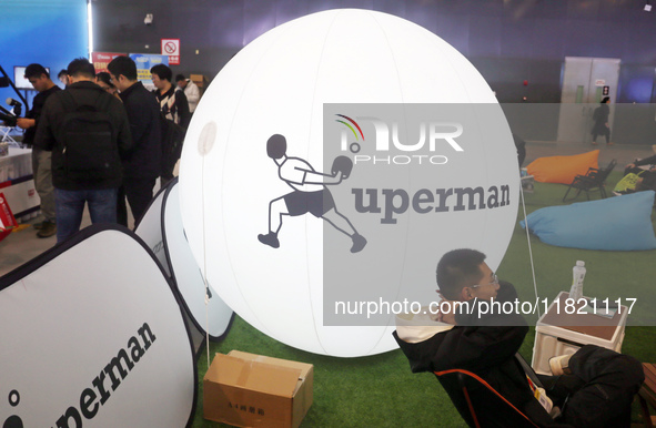 Xuperman, a sports brand founded by Chinese table tennis player and Olympic champion Xu Xin, debuts at the Shanghai Sports Expo in Shanghai,...