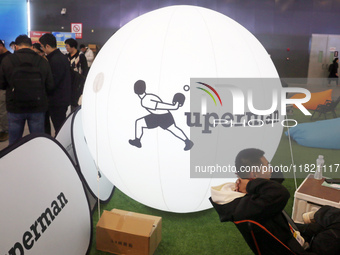 Xuperman, a sports brand founded by Chinese table tennis player and Olympic champion Xu Xin, debuts at the Shanghai Sports Expo in Shanghai,...