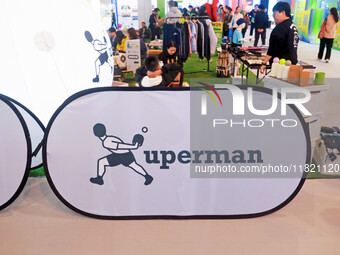 Xuperman, a sports brand founded by Chinese table tennis player and Olympic champion Xu Xin, debuts at the Shanghai Sports Expo in Shanghai,...