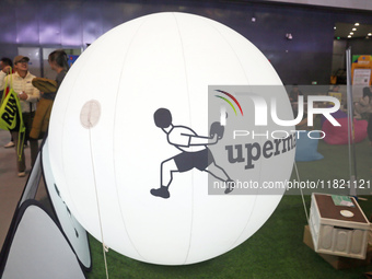 Xuperman, a sports brand founded by Chinese table tennis player and Olympic champion Xu Xin, debuts at the Shanghai Sports Expo in Shanghai,...