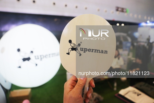 Xuperman, a sports brand founded by Chinese table tennis player and Olympic champion Xu Xin, debuts at the Shanghai Sports Expo in Shanghai,...