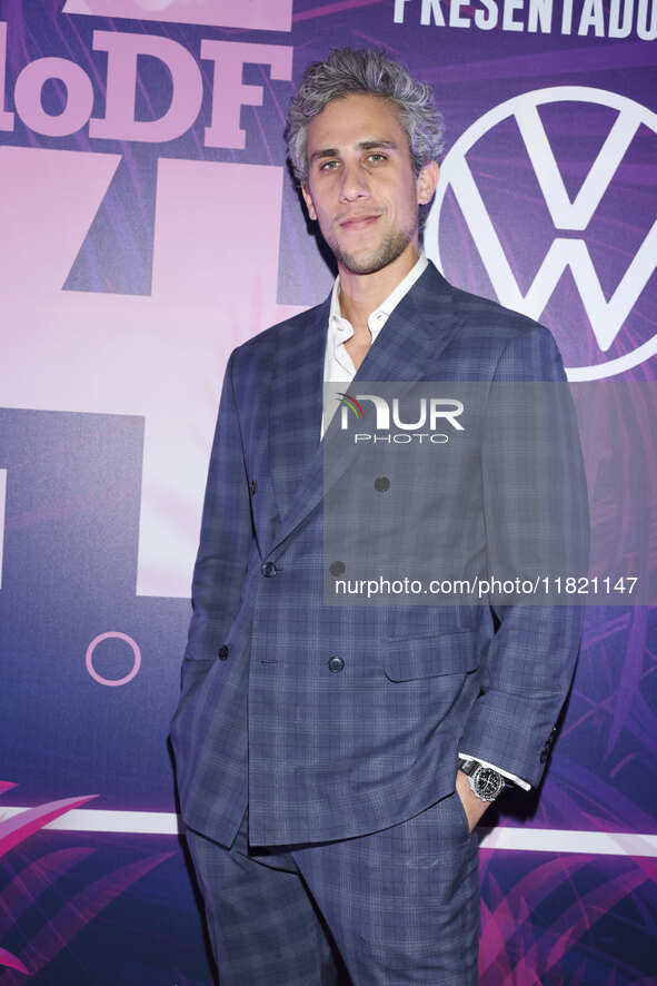 Jose Mizrahi attends the pink carpet for the 14th anniversary of Estilo DF at General Prim 30 in Mexico City, Mexico, on November 28, 2024. 