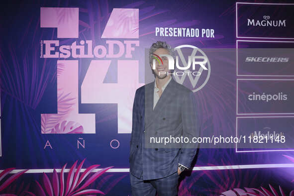 Jose Mizrahi attends the pink carpet for the 14th anniversary of Estilo DF at General Prim 30 in Mexico City, Mexico, on November 28, 2024. 