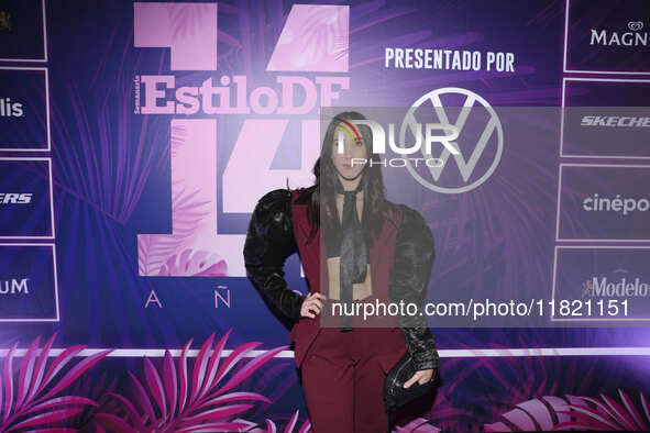 Emma Mizrahii attends the pink carpet for the 14th anniversary of Estilo DF at General Prim 30 in Mexico City, Mexico, on November 28, 2024....