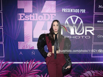 Emma Mizrahii attends the pink carpet for the 14th anniversary of Estilo DF at General Prim 30 in Mexico City, Mexico, on November 28, 2024....