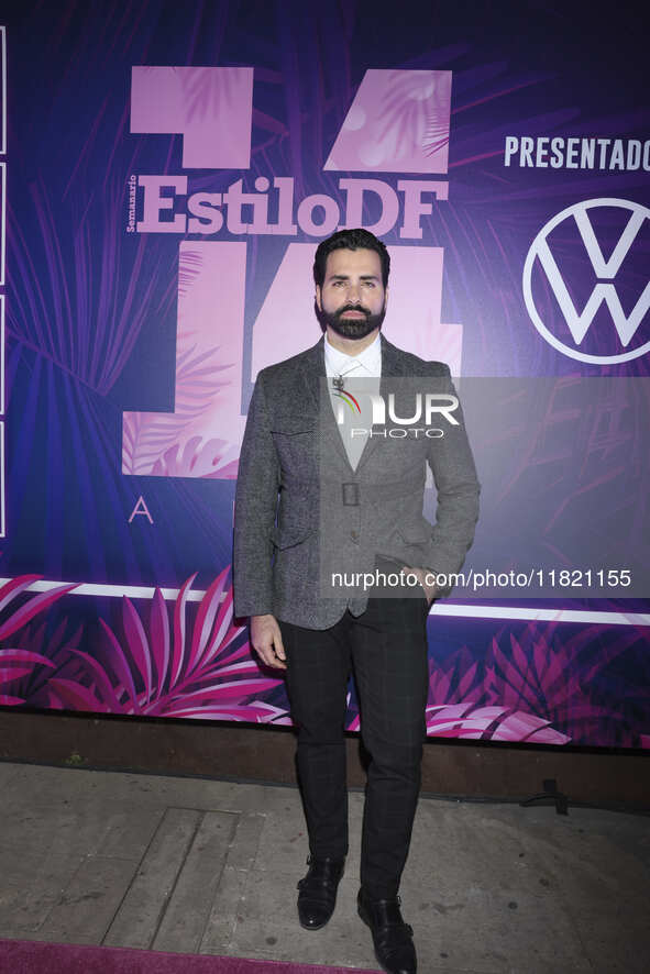 Alan Slim attends the pink carpet for the 14th anniversary of Estilo DF at General Prim 30 in Mexico City, Mexico, on November 28, 2024. 