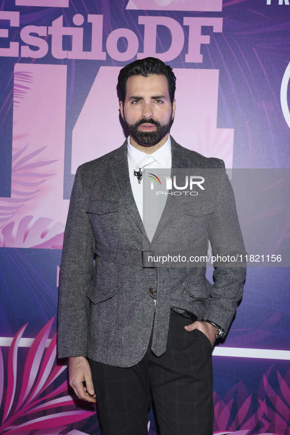 Alan Slim attends the pink carpet for the 14th anniversary of Estilo DF at General Prim 30 in Mexico City, Mexico, on November 28, 2024. 