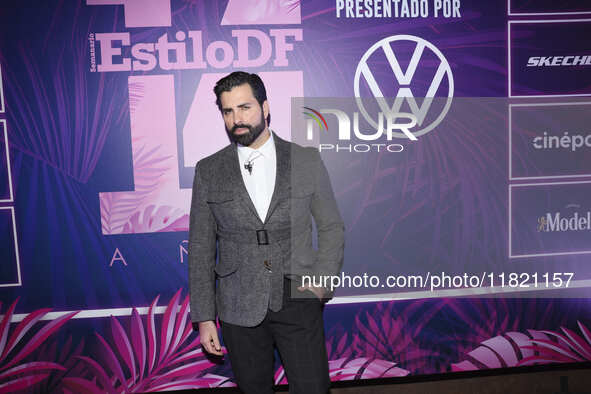 Alan Slim attends the pink carpet for the 14th anniversary of Estilo DF at General Prim 30 in Mexico City, Mexico, on November 28, 2024. 