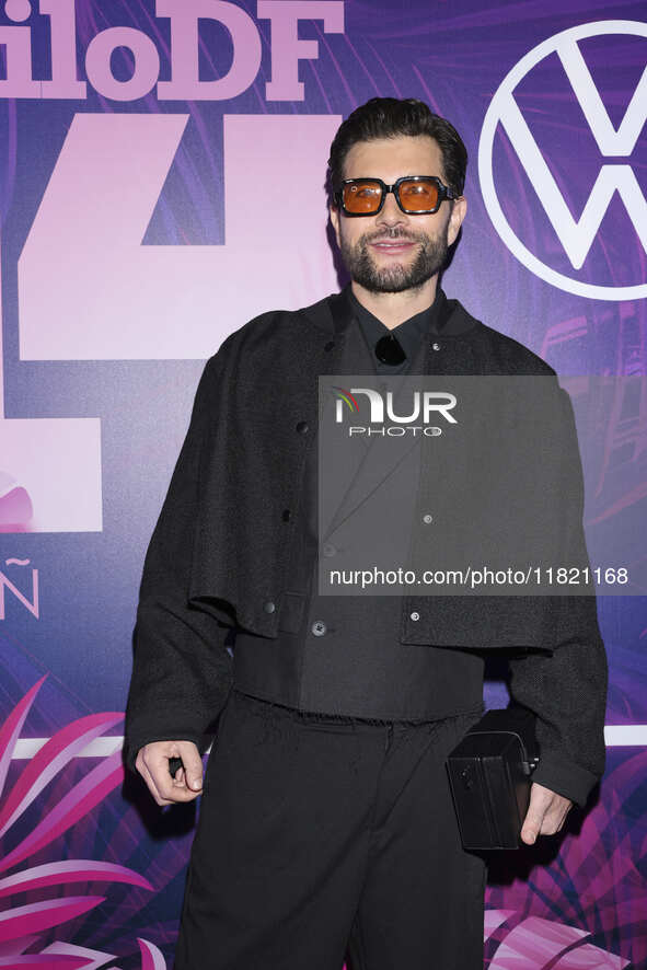 Fernando Noriega attends the pink carpet for the 14th anniversary of Estilo DF at General Prim 30 in Mexico City, Mexico, on November 28, 20...