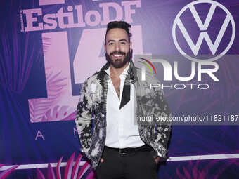 Ra Colmenero attends the pink carpet for the 14th anniversary of Estilo DF at General Prim 30 in Mexico City, Mexico, on November 28, 2024....