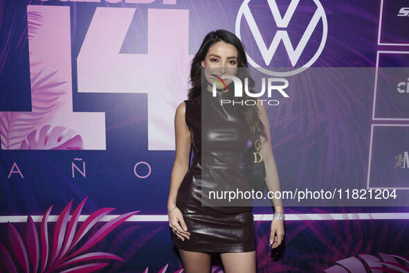 Paulina del Alba attends the pink carpet for the 14th anniversary of Estilo DF at General Prim 30 in Mexico City, Mexico, on November 28, 20...