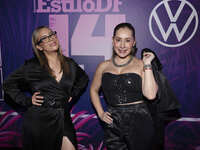 Gaby Carrillo and Kaira Cobos attend the pink carpet for the 14th anniversary of Estilo DF at General Prim 30 in Mexico City, Mexico, on Nov...