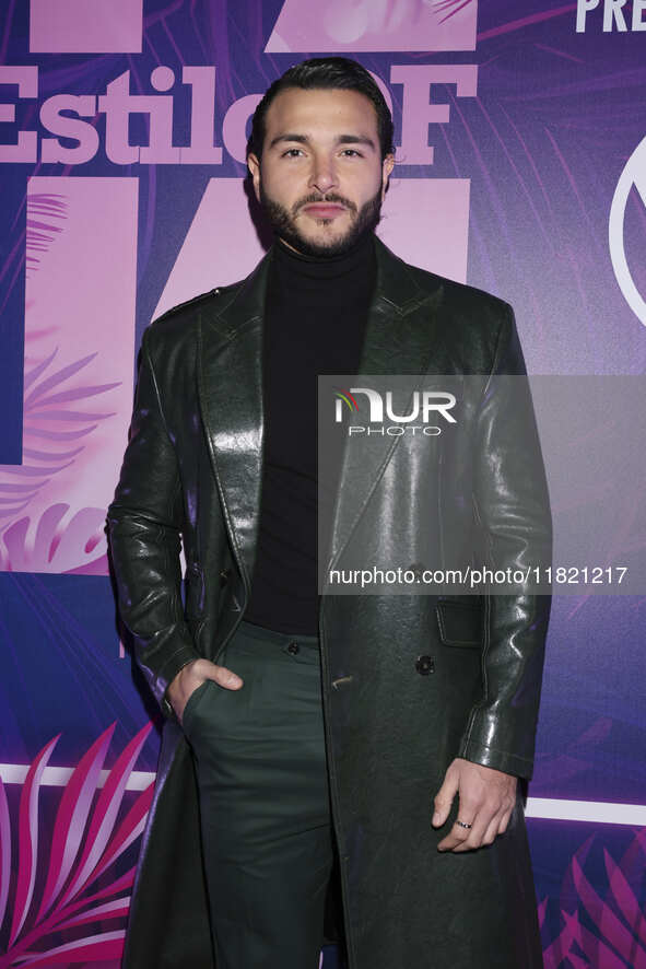 Rafael Oropeza attends the pink carpet for the 14th anniversary of Estilo DF at General Prim 30 in Mexico City, Mexico, on November 28, 2024...