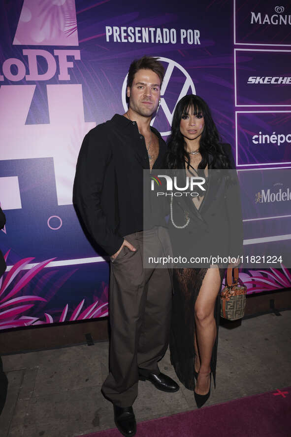 Maria Fernanda Quiroz and Jorge Losa attend the pink carpet for the 14th anniversary of Estilo DF at General Prim 30 in Mexico City, Mexico,...