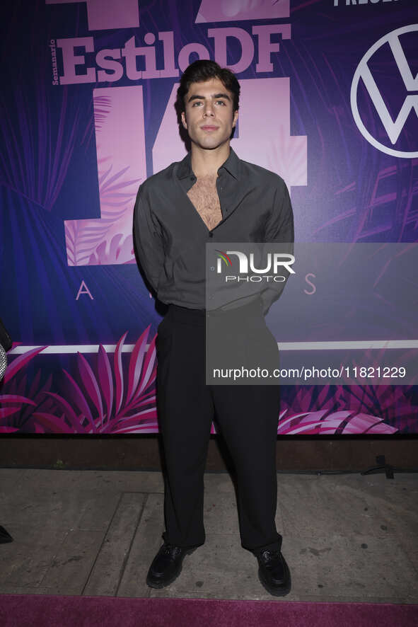 Alain Said attends the pink carpet for the 14th anniversary of Estilo DF at General Prim 30 in Mexico City, Mexico, on November 28, 2024. 