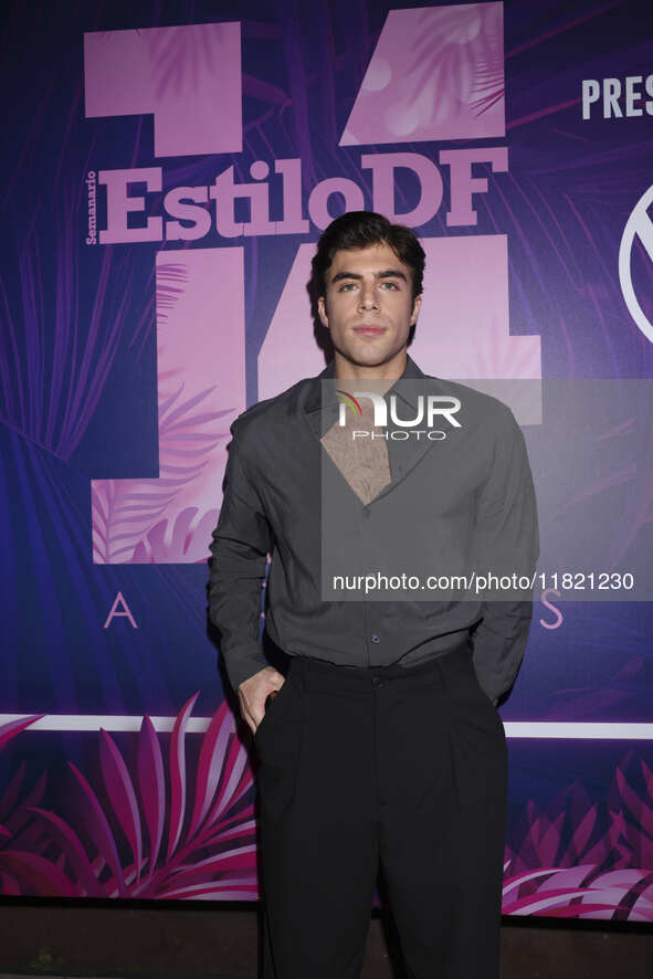 Alain Said attends the pink carpet for the 14th anniversary of Estilo DF at General Prim 30 in Mexico City, Mexico, on November 28, 2024. 