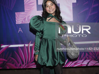 Lisa Rivas attends the pink carpet for the 14th anniversary of Estilo DF at General Prim 30 in Mexico City, Mexico, on November 28, 2024. (