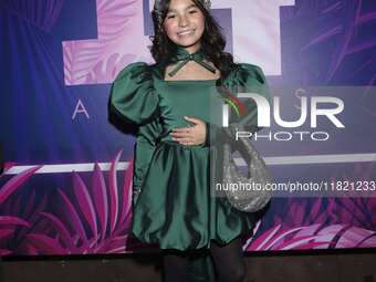 Lisa Rivas attends the pink carpet for the 14th anniversary of Estilo DF at General Prim 30 in Mexico City, Mexico, on November 28, 2024. (