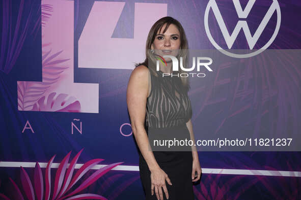 Zoraida Gomez attends the pink carpet for the 14th anniversary of Estilo DF at General Prim 30 in Mexico City, Mexico, on November 28, 2024....