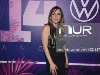 Zoraida Gomez attends the pink carpet for the 14th anniversary of Estilo DF at General Prim 30 in Mexico City, Mexico, on November 28, 2024....