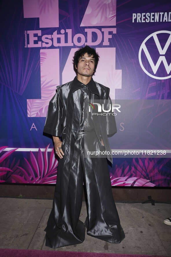 Luis David attends the pink carpet for the 14th anniversary of Estilo DF at General Prim 30 in Mexico City, Mexico, on November 28, 2024. 