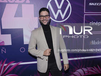 Roberto Coronel attends the pink carpet for the 14th anniversary of Estilo DF at General Prim 30 in Mexico City, Mexico, on November 28, 202...