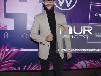 Roberto Coronel attends the pink carpet for the 14th anniversary of Estilo DF at General Prim 30 in Mexico City, Mexico, on November 28, 202...