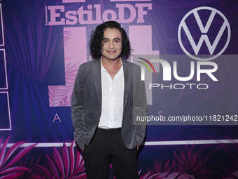 Cesar Loredo attends the pink carpet for the 14th anniversary of Estilo DF at General Prim 30 in Mexico City, Mexico, on November 28, 2024....