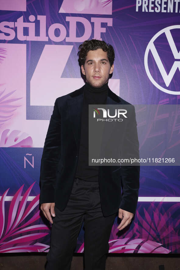 Mauricio Garza attends the pink carpet for the 14th anniversary of Estilo DF at General Prim 30 in Mexico City, Mexico, on November 28, 2024...