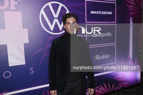 Mauricio Garza attends the pink carpet for the 14th anniversary of Estilo DF at General Prim 30 in Mexico City, Mexico, on November 28, 2024...