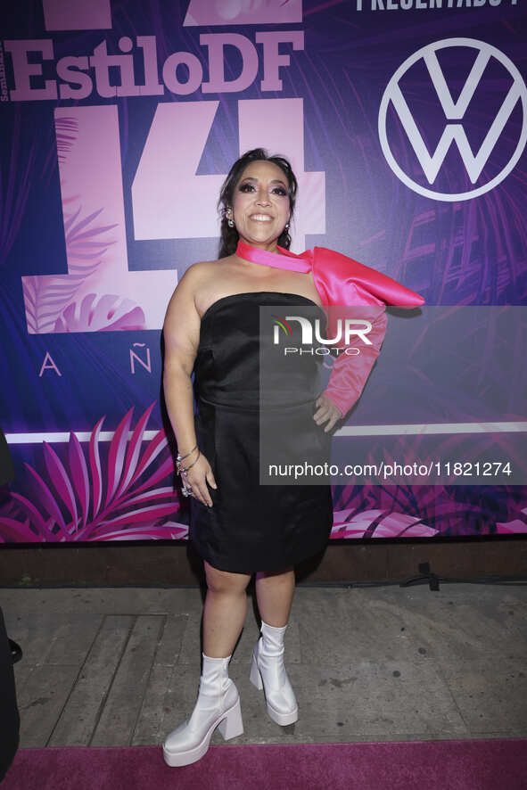 Michelle Rodriguez attends the pink carpet for the 14th anniversary of Estilo DF at General Prim 30 in Mexico City, Mexico, on November 28,...