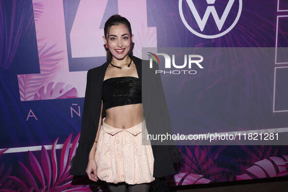 Yare Santana attends the pink carpet for the 14th anniversary of Estilo DF at General Prim 30 in Mexico City, Mexico, on November 28, 2024. 