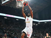 11 Alpha Diallo of AS Monaco plays during the Euroleague, Round 12 match between Panathinaikos AKTOR Athens and AS Monaco at OAKA Altion Are...