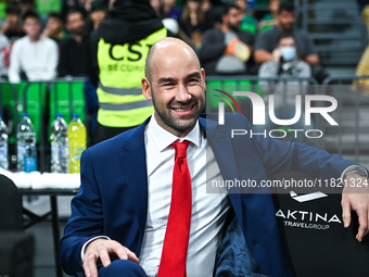 Head Coach Vassilis Spanoulis of AS Monaco is present during the Euroleague, Round 12 match between Panathinaikos AKTOR Athens and AS Monaco...