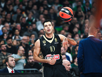 Kostas Sloukas of Panathinaikos AKTOR Athens plays during the Euroleague, Round 12 match between Panathinaikos AKTOR Athens and AS Monaco at...