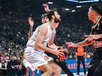 Georgios Papagiannis of AS Monaco plays during the Euroleague, Round 12 match between Panathinaikos AKTOR Athens and AS Monaco at OAKA Altio...