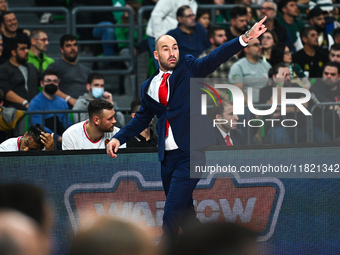 Head Coach Vassilis Spanoulis of AS Monaco is present during the Euroleague, Round 12 match between Panathinaikos AKTOR Athens and AS Monaco...