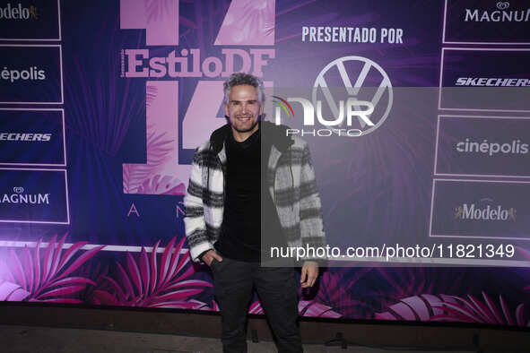 Julio Camejo attends the pink carpet for the 14th anniversary of Estilo DF at General Prim 30 in Mexico City, Mexico, on November 28, 2024. 