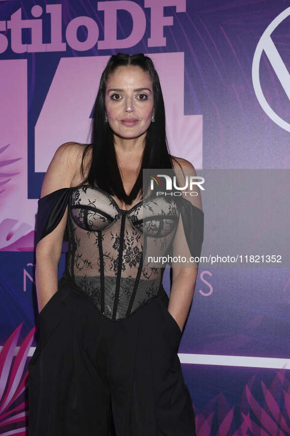 Marieli Gomez attends the pink carpet for the 14th anniversary of Estilo DF at General Prim 30 in Mexico City, Mexico, on November 28, 2024....