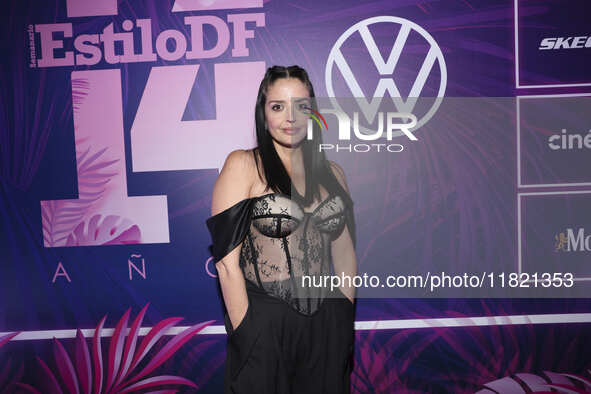 Marieli Gomez attends the pink carpet for the 14th anniversary of Estilo DF at General Prim 30 in Mexico City, Mexico, on November 28, 2024....