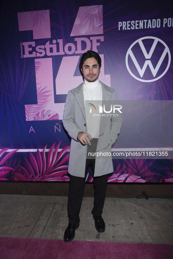 Sian Chiong attends the pink carpet for the 14th anniversary of Estilo DF at General Prim 30 in Mexico City, Mexico, on November 28, 2024. 