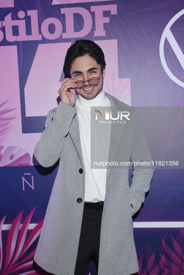 Sian Chiong attends the pink carpet for the 14th anniversary of Estilo DF at General Prim 30 in Mexico City, Mexico, on November 28, 2024. 