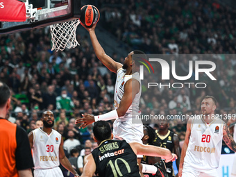 Jordan Loyd of AS Monaco plays during the Euroleague, Round 12 match between Panathinaikos AKTOR Athens and AS Monaco at OAKA Altion Arena i...