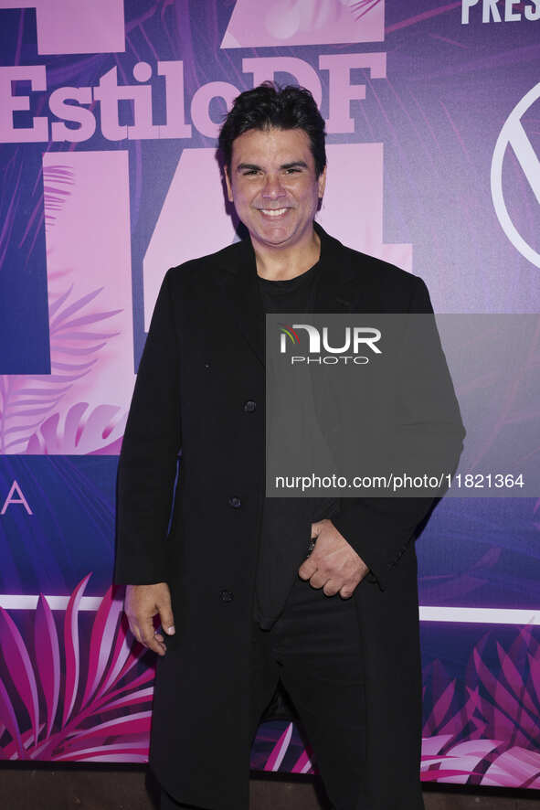 Jorge Luis Pila attends the pink carpet for the 14th anniversary of Estilo DF at General Prim 30 in Mexico City, Mexico, on November 28, 202...