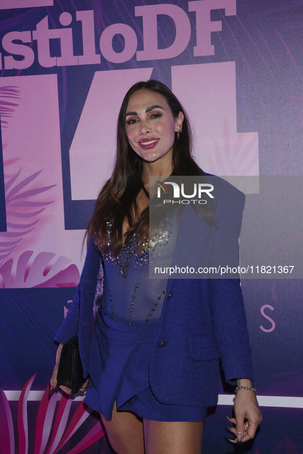 Macky Gonzalez attends the pink carpet for the 14th anniversary of Estilo DF at General Prim 30 in Mexico City, Mexico, on November 28, 2024...