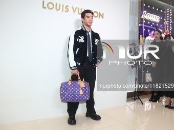 Taiwanese actor Justin Chien attends the opening ceremony of the Louis Vuitton flagship store in Taipei, Taiwan province, China, on November...