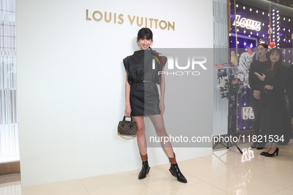 Taiwanese actress Sonia Sui attends the opening ceremony of the flagship store of Louis Vuitton in Taipei, Taiwan province, China, on Novemb...